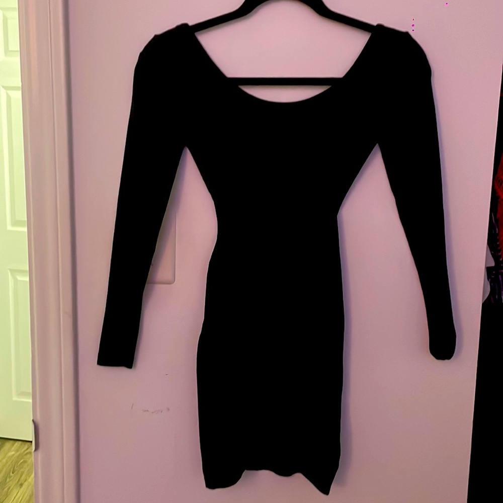 American Apparel, black lower back dress.
